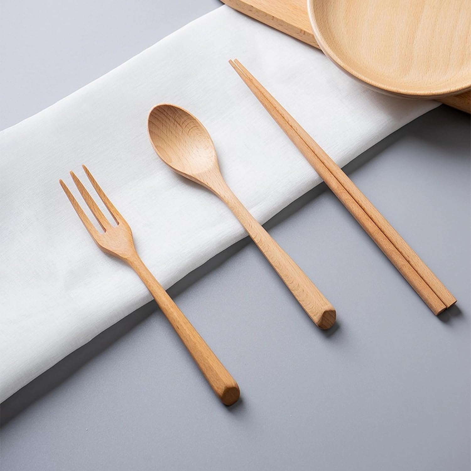 Amazon.co.jp: Eoitushyォークセット スプーンフ 木製食器